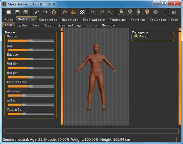 makehuman汉化版下载-MakeHuman下载 V1.0.2绿色汉化版(3D建模软件)插图4